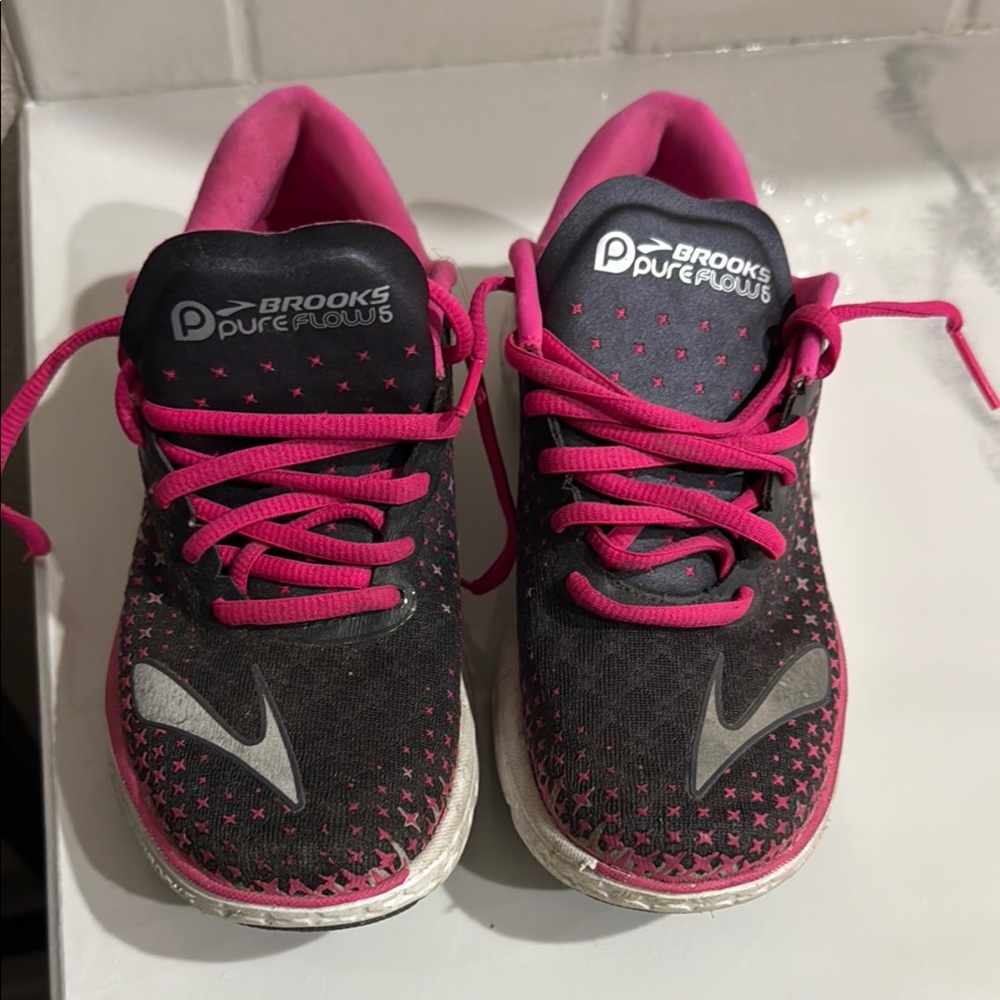 Brooks Black and Pink Athletic Running Shoes